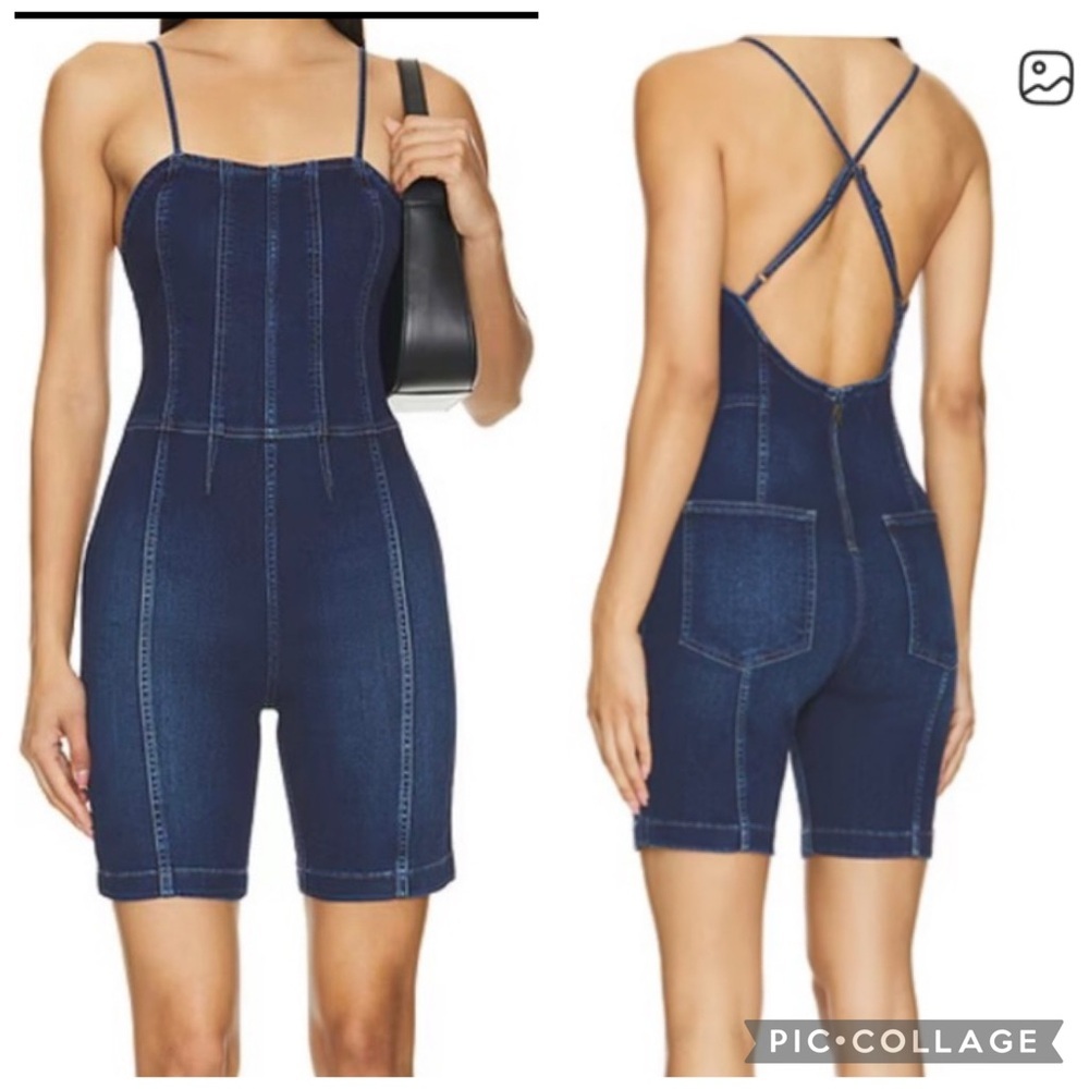 Free People   We The Free  Top Notch Denim One Piece Romper